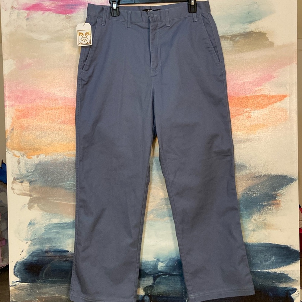 🔥NWT🔥Obey Lackey Dull Blue Cotton Blend Pant.